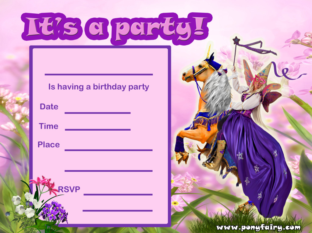 Pony fairy invitation 1