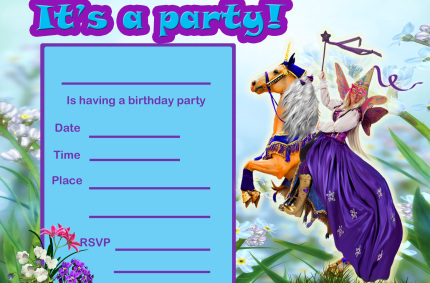 fairy Pony 1 Birthday Invitation 2