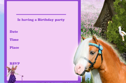 Pony Fairy 1 Birthday Invitation 7