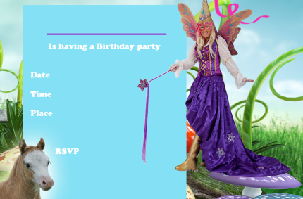 Pony Fairy 1 Birthday Invitation 8